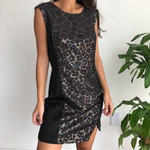 NW0T Rachel Roy metallic print sheath dress 14